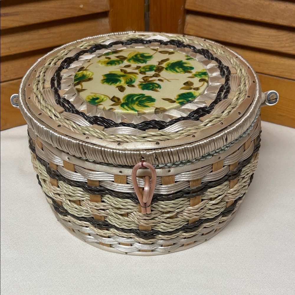 Vintage Woven Sewing Basket